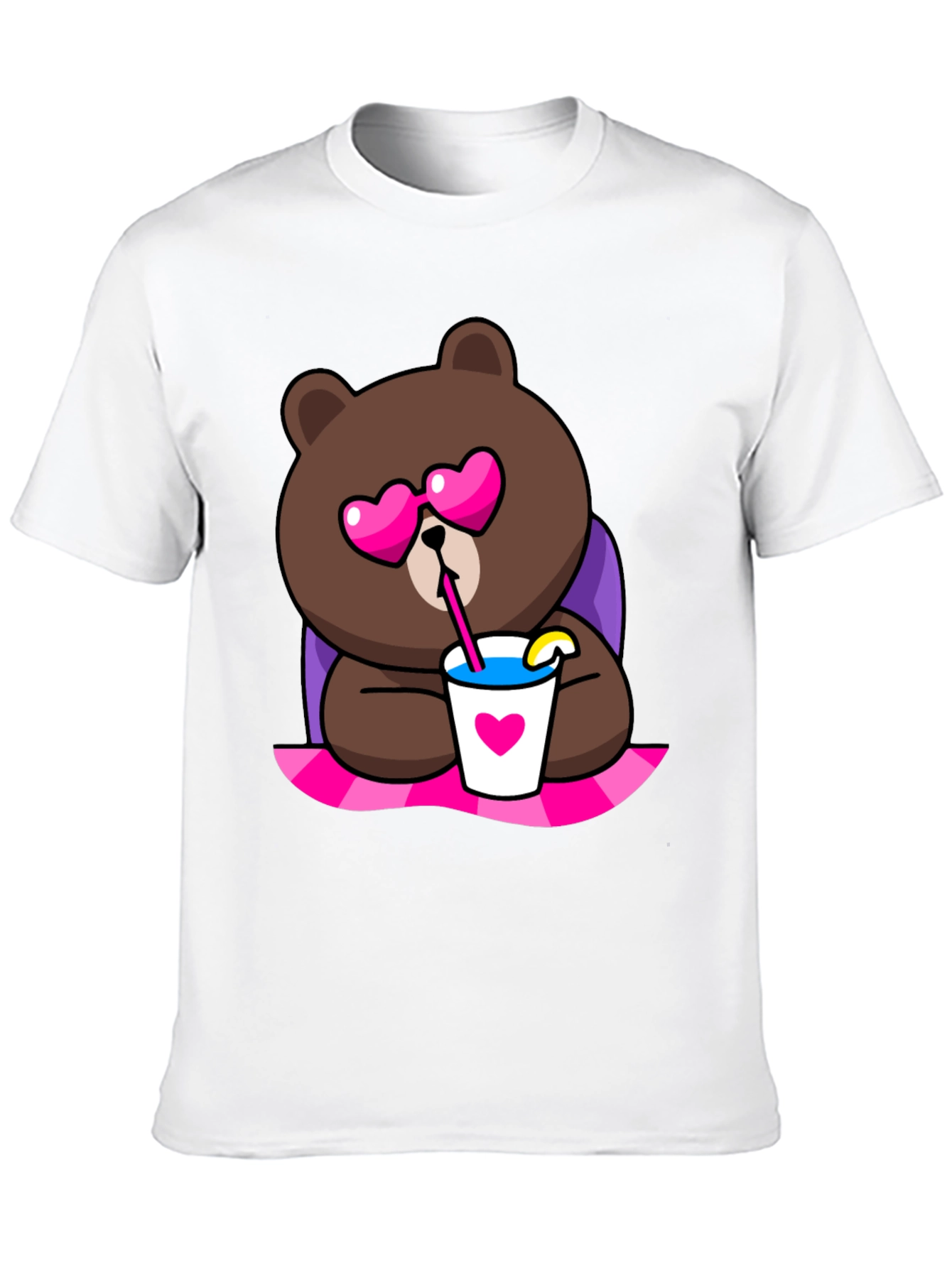 Cute Cartoon Bear T-Shirt - Graphic Print Tee