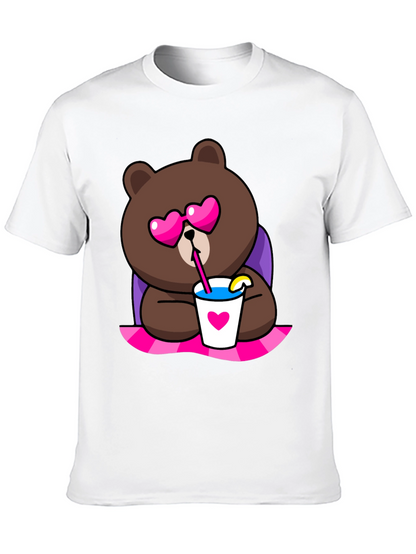 Cute Cartoon Bear T-Shirt - Graphic Print Tee