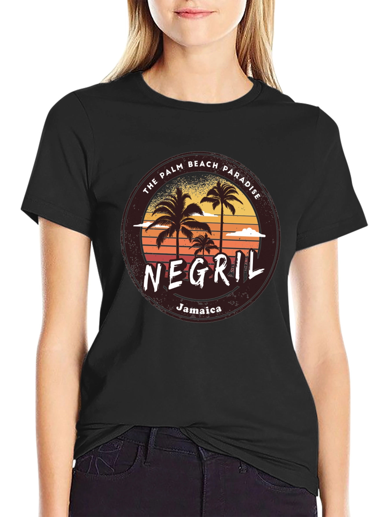 Negril Jamaica Palm Beach Paradise Graphic T-Shirt
