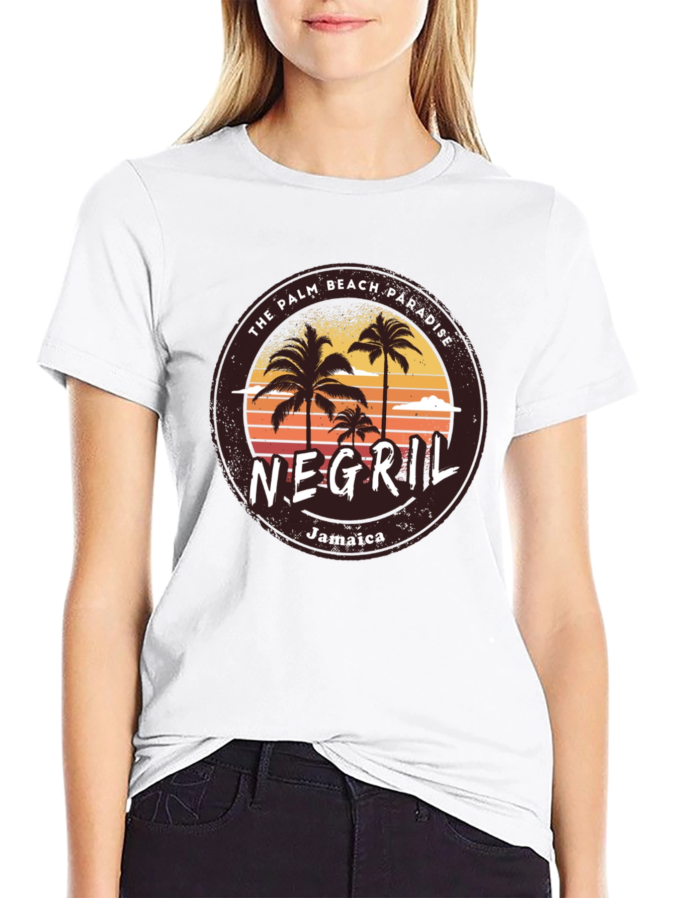 Negril Jamaica Palm Beach Paradise Graphic T-Shirt