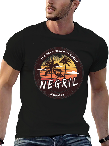 Negril Jamaica Palm Beach Paradise Graphic T-Shirt