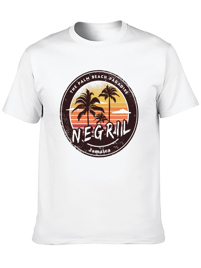 Negril Jamaica Palm Beach Paradise Graphic T-Shirt
