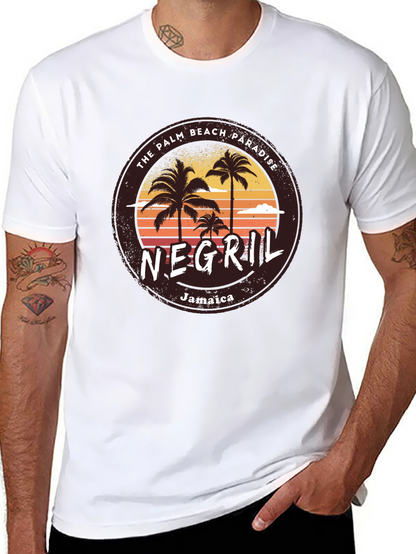 Negril Jamaica Palm Beach Paradise Graphic T-Shirt