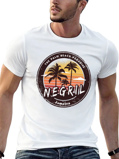 Negril Jamaica Palm Beach Paradise Graphic T-Shirt