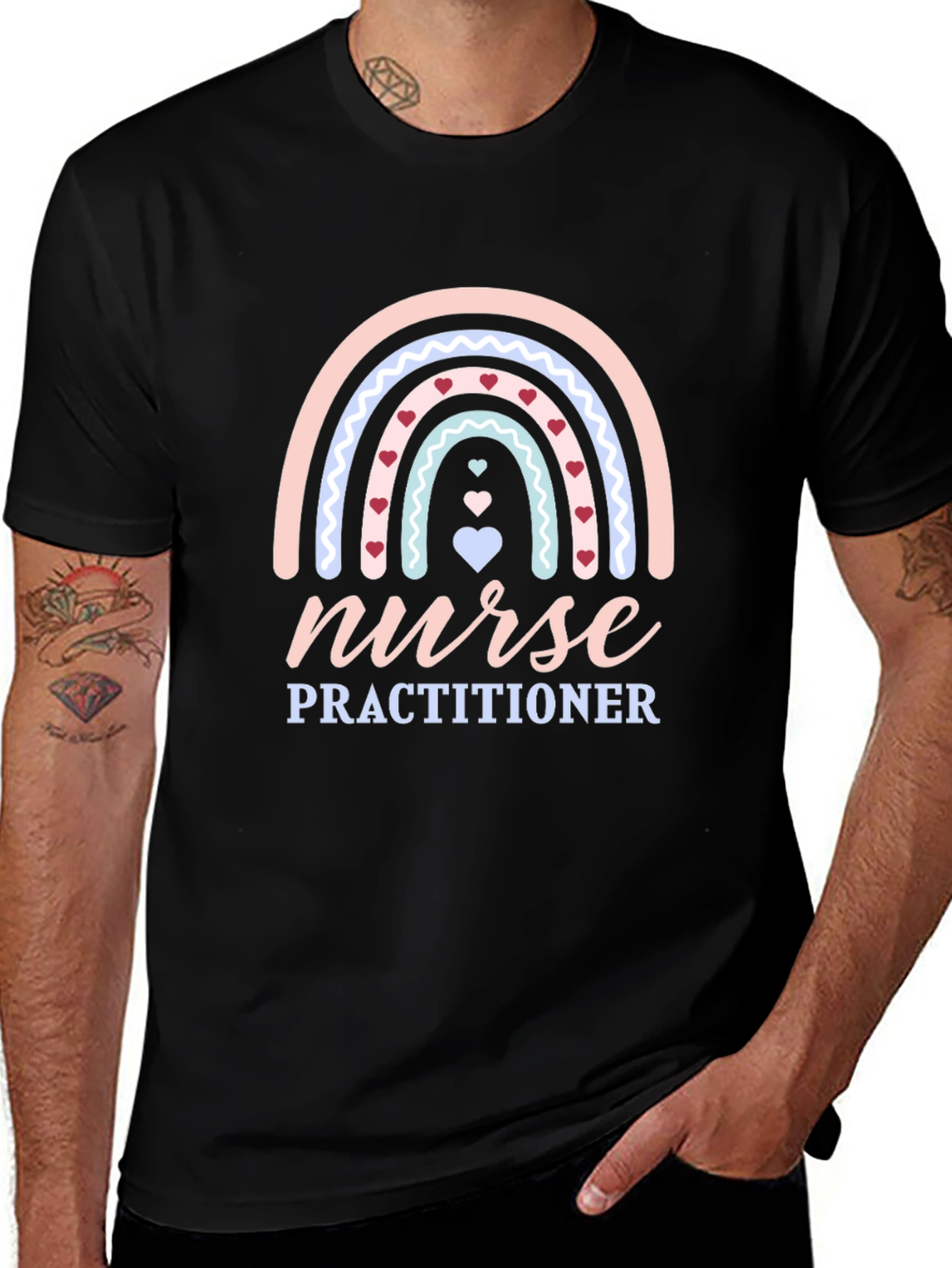 Nurse Practitioner Rainbow Heart T-Shirt