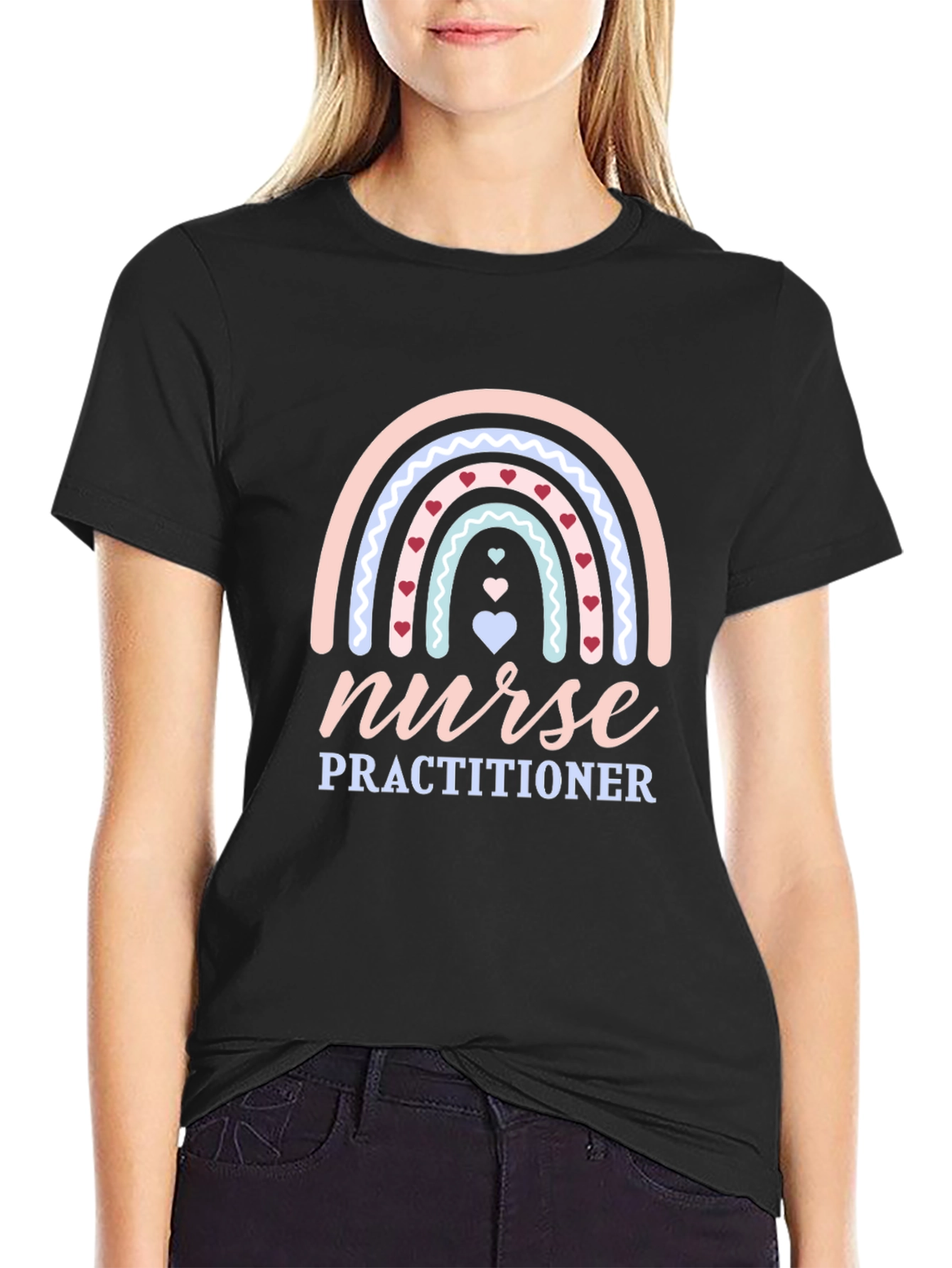 Nurse Practitioner Rainbow Heart T-Shirt