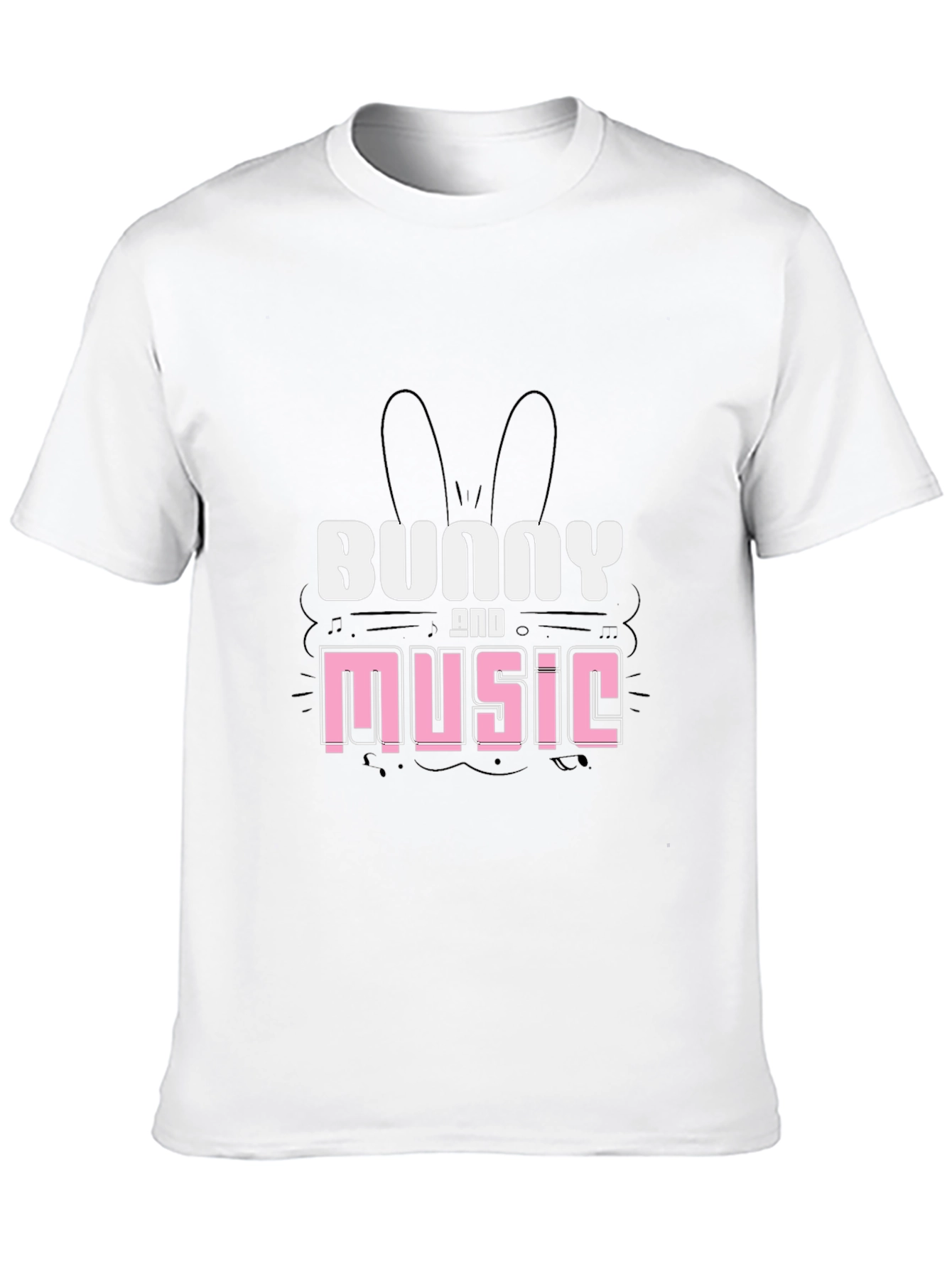 Bunny and Music Graphic T-Shirt