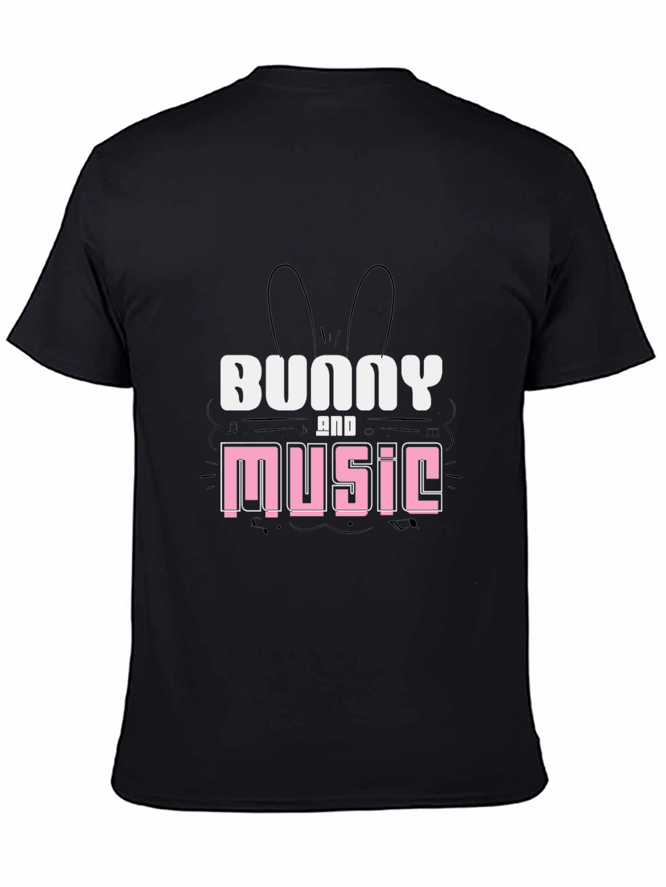 Bunny and Music Graphic T-Shirt