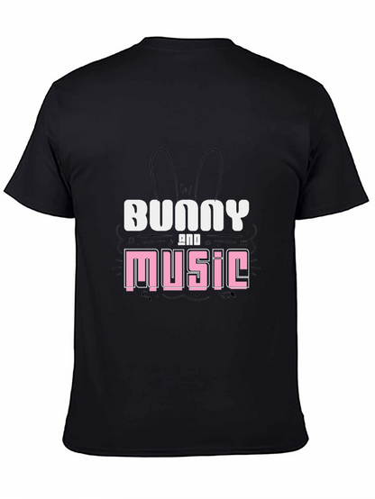Bunny and Music Graphic T-Shirt
