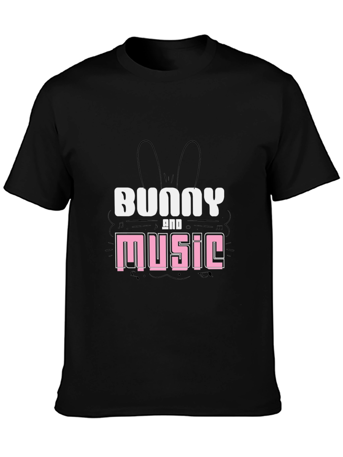 Bunny and Music Graphic T-Shirt