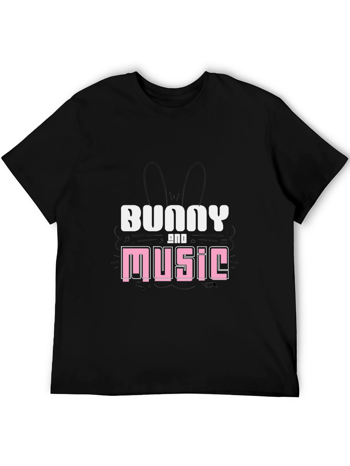 Bunny and Music Graphic T-Shirt