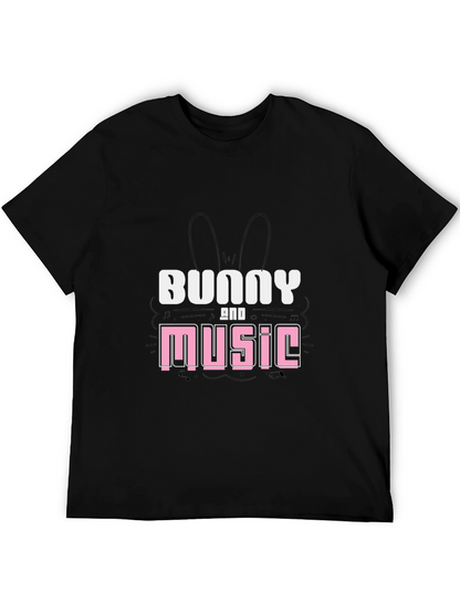 Bunny and Music Graphic T-Shirt