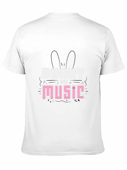 Bunny and Music Graphic T-Shirt