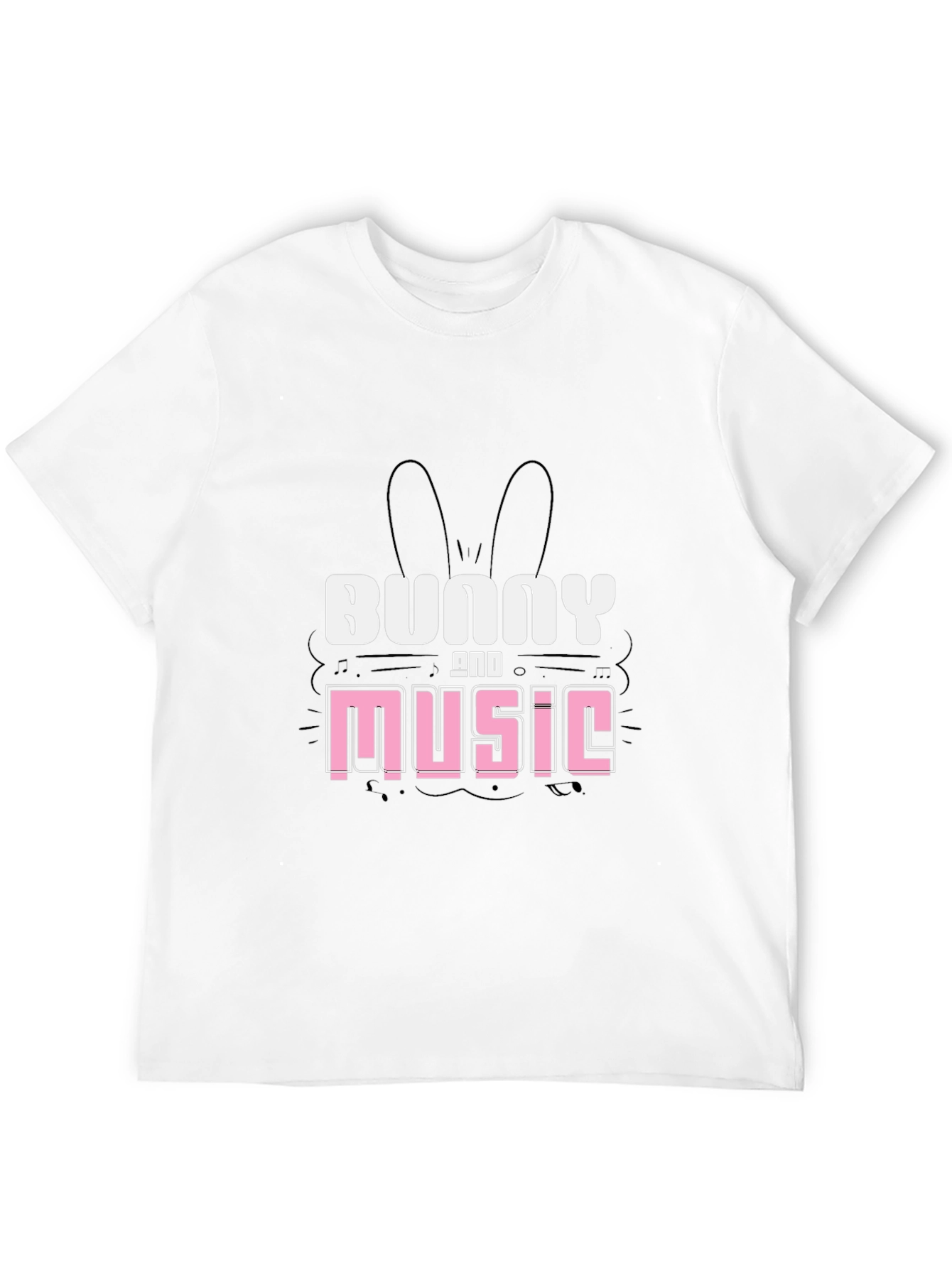 Bunny and Music Graphic T-Shirt