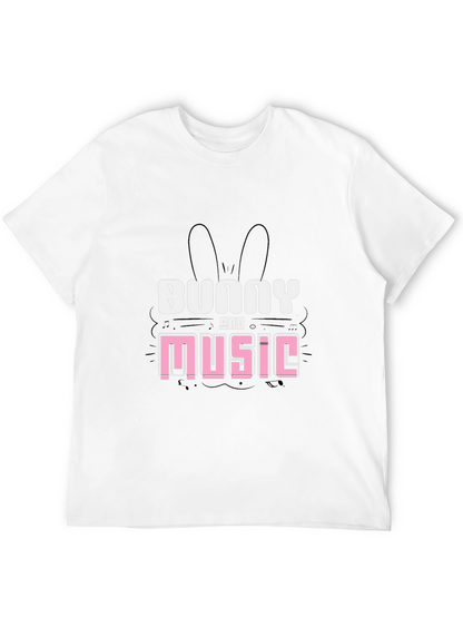 Bunny and Music Graphic T-Shirt