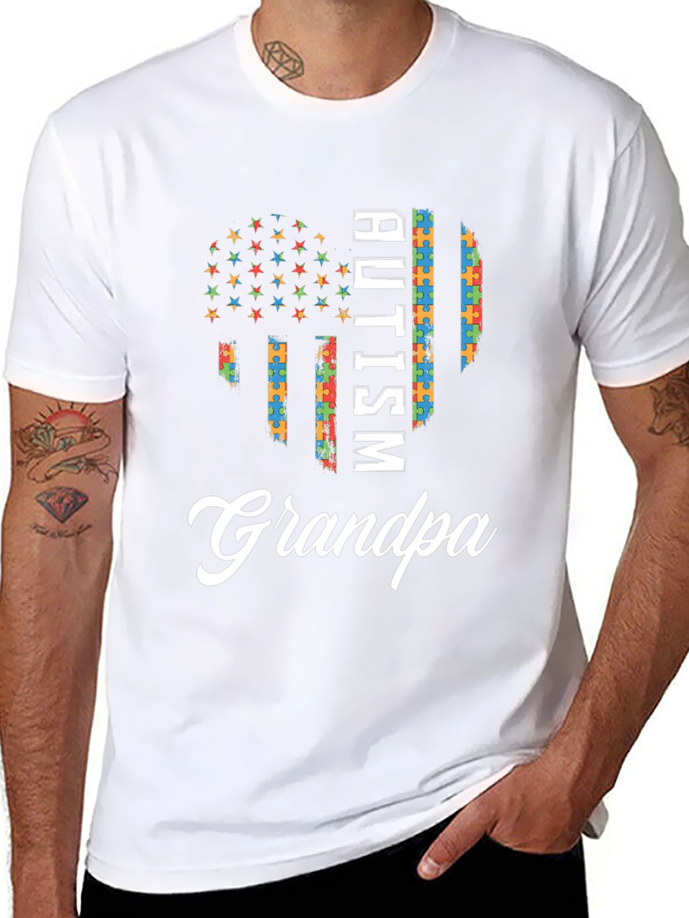 Autism Awareness Grandpa T-Shirt