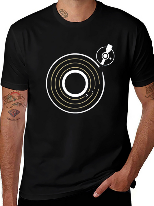 DJ Turntable Graphic Tee - Black Cotton T-Shirt