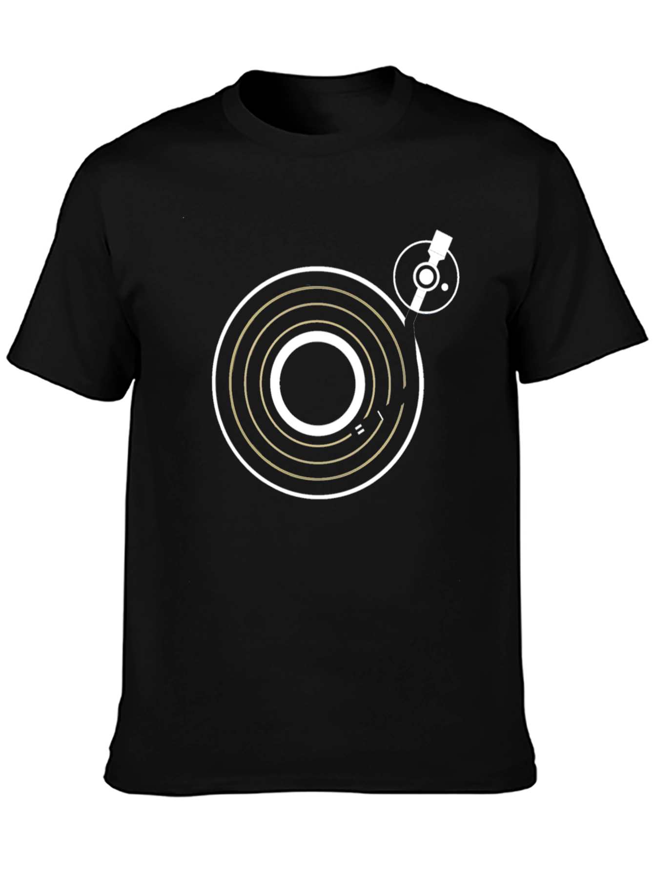 DJ Turntable Graphic Tee - Black Cotton T-Shirt