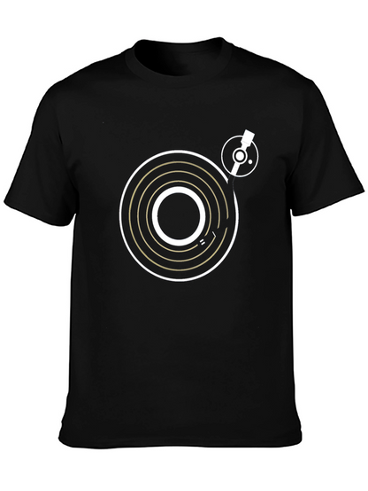 DJ Turntable Graphic Tee - Black Cotton T-Shirt