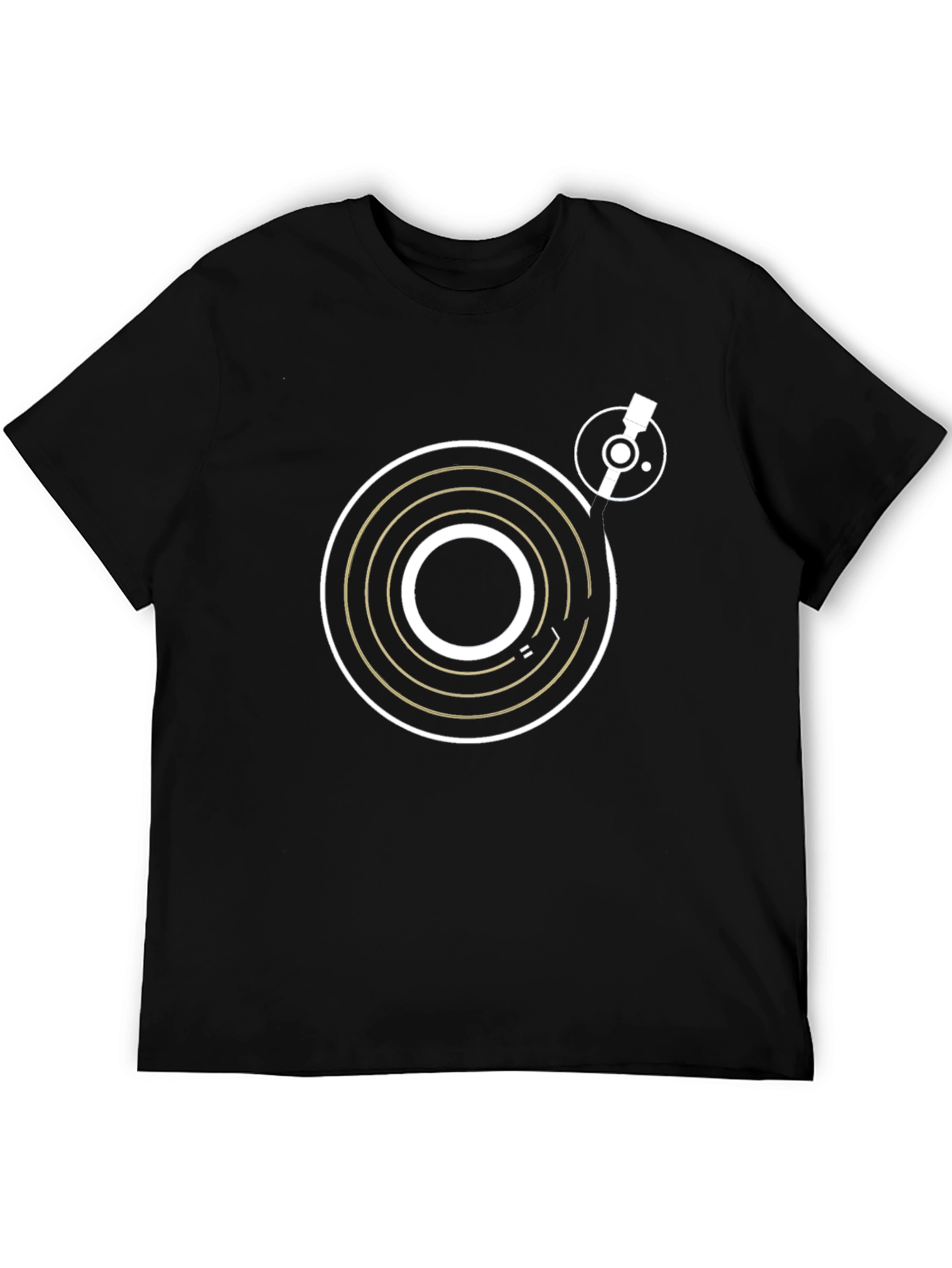 DJ Turntable Graphic Tee - Black Cotton T-Shirt