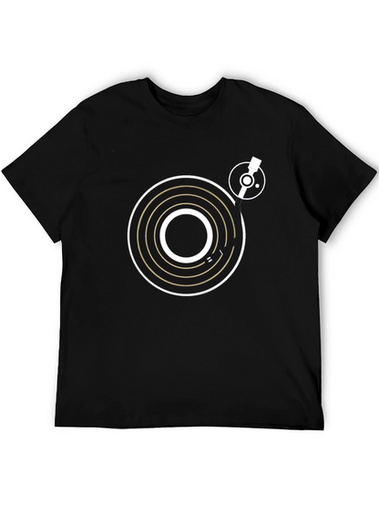 DJ Turntable Graphic Tee - Black Cotton T-Shirt