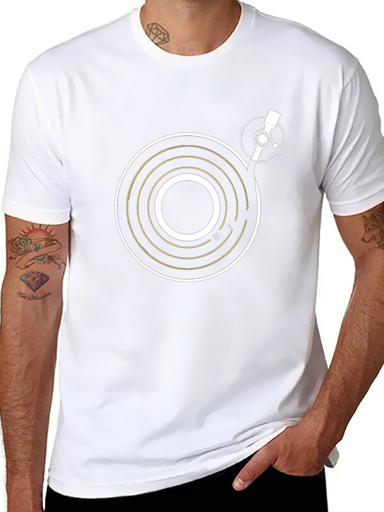 DJ Turntable Graphic Tee - Black Cotton T-Shirt