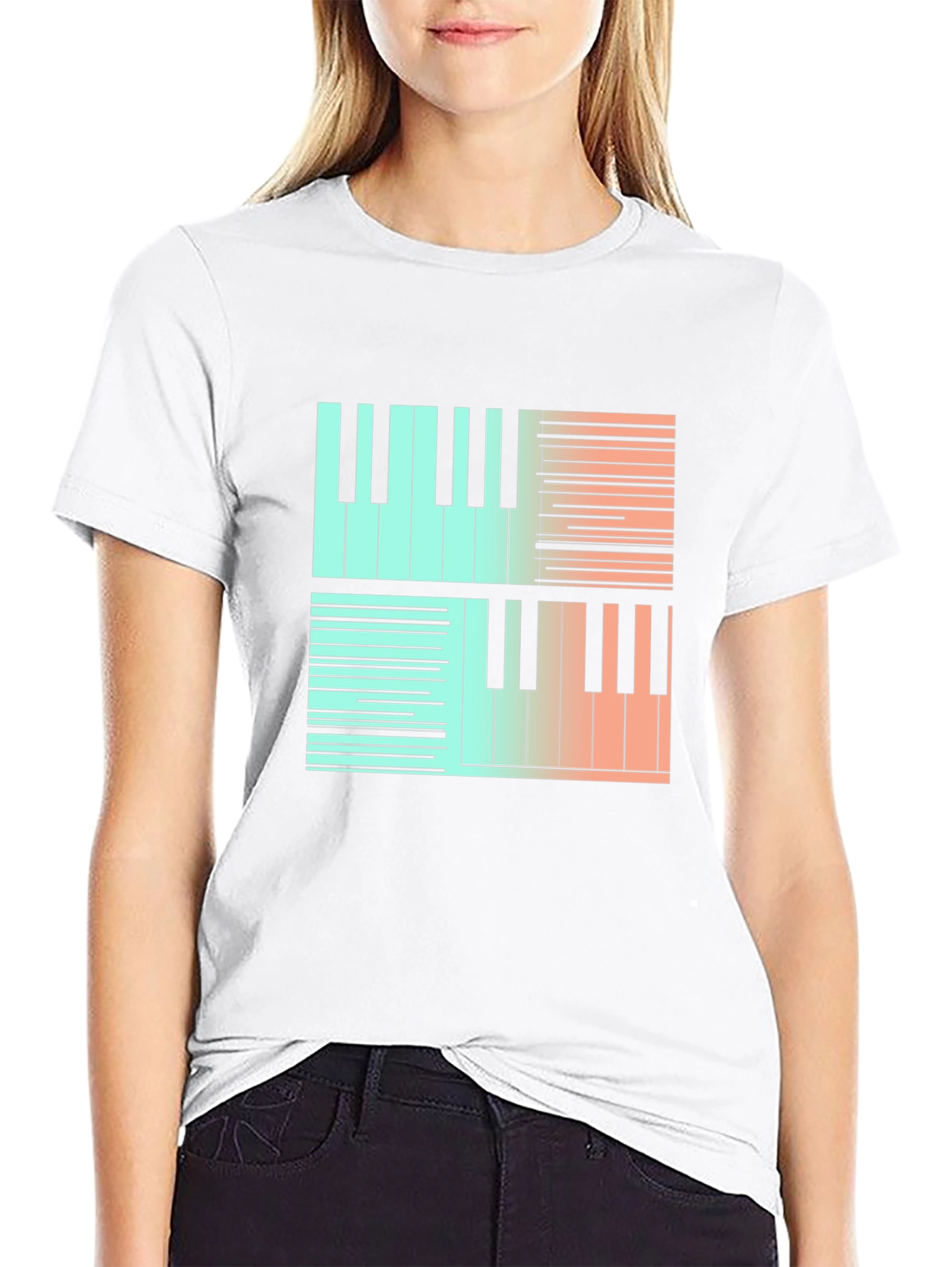 Piano Keys Graphic Tee - Stylish Music Lover Shirt