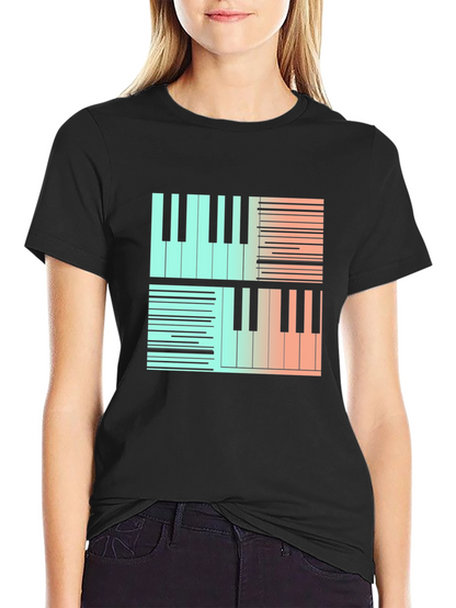Piano Keys Graphic Tee - Stylish Music Lover Shirt