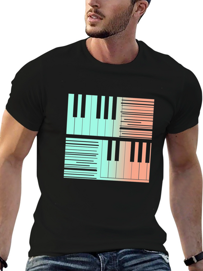 Piano Keys Graphic Tee - Stylish Music Lover Shirt
