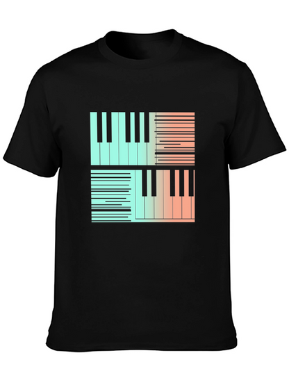 Piano Keys Graphic Tee - Stylish Music Lover Shirt