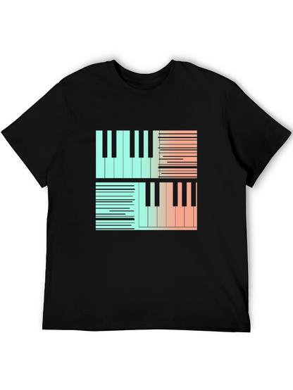 Piano Keys Graphic Tee - Stylish Music Lover Shirt