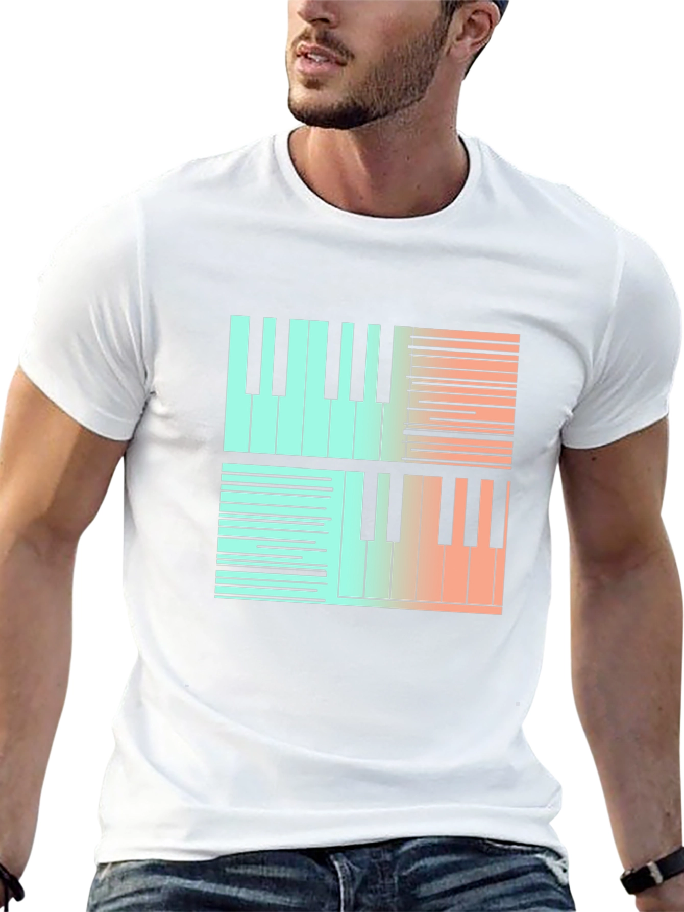 Piano Keys Graphic Tee - Stylish Music Lover Shirt