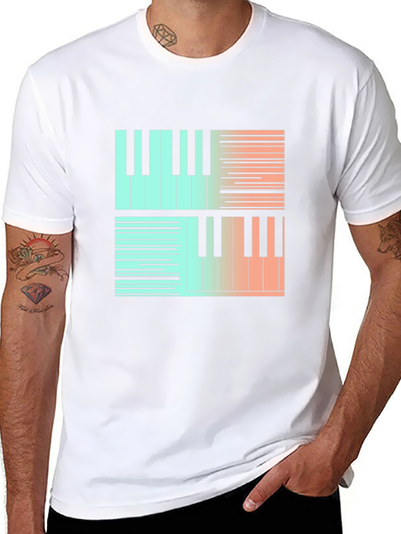 Piano Keys Graphic Tee - Stylish Music Lover Shirt