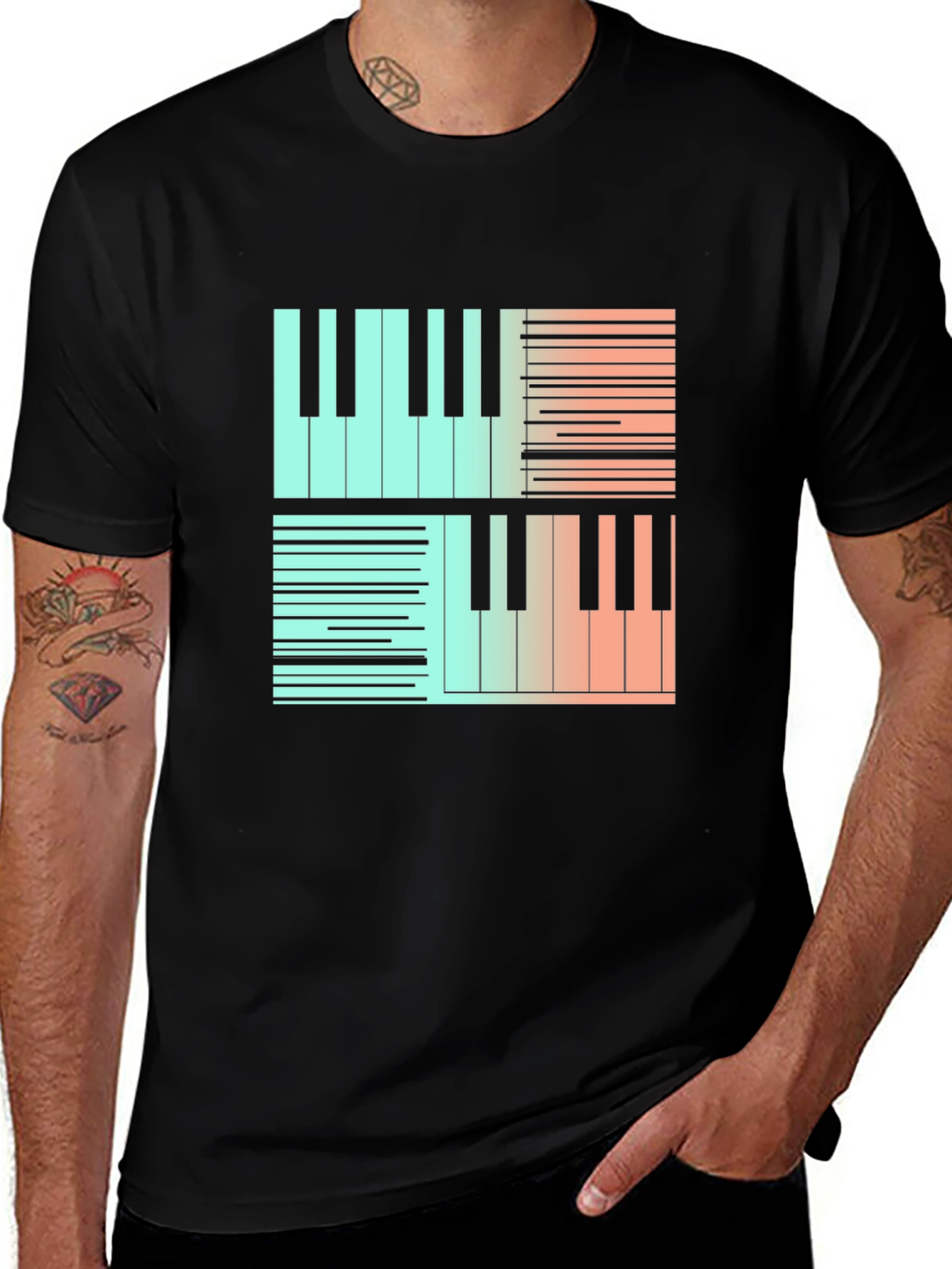 Piano Keys Graphic Tee - Stylish Music Lover Shirt