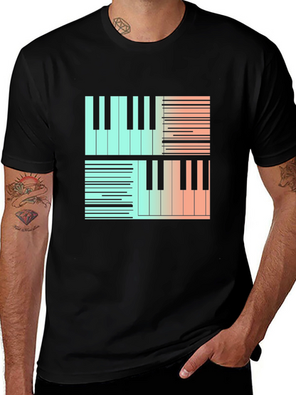Piano Keys Graphic Tee - Stylish Music Lover Shirt