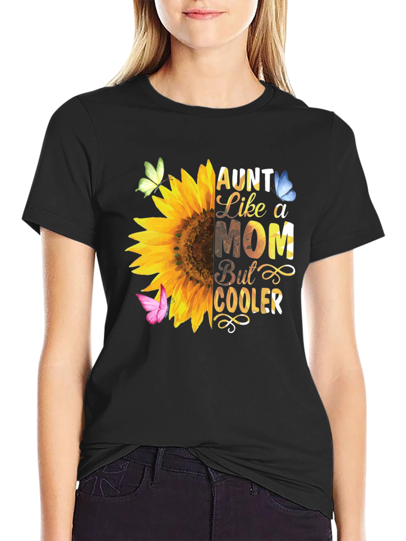 Aunt Like a Mom Sunflower T-Shirt