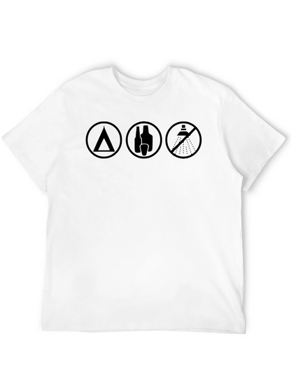 Camp Drink No Shower - Black T-Shirt