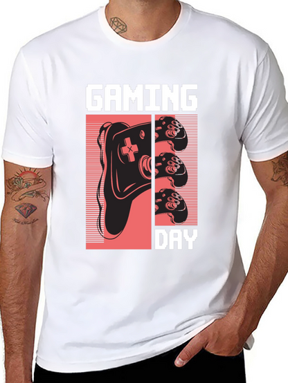 Gaming Day Pixel Art Black T-Shirt