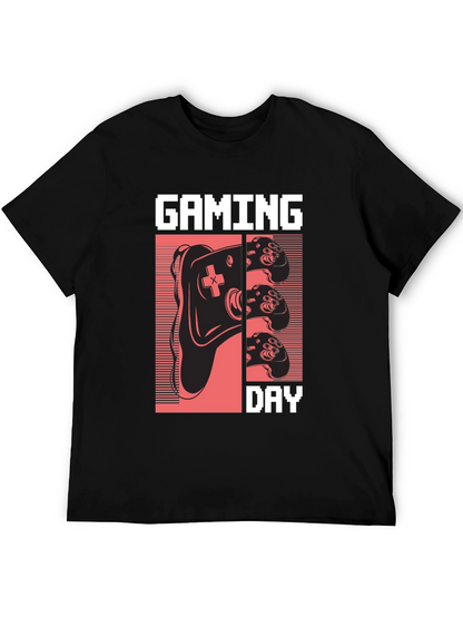 Gaming Day Pixel Art Black T-Shirt