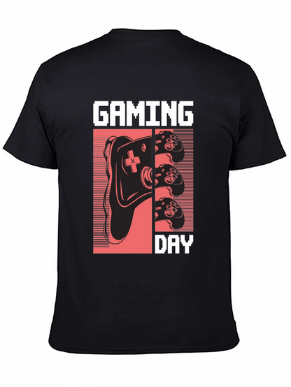 Gaming Day Pixel Art Black T-Shirt