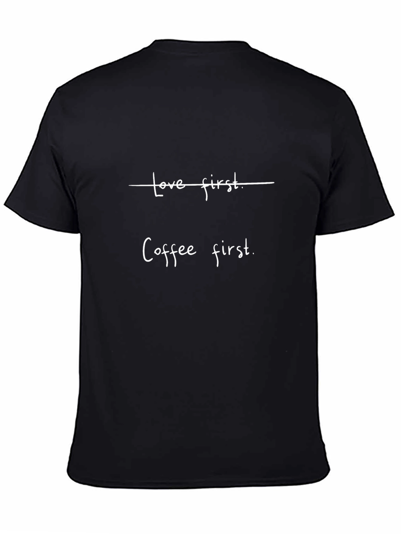 Coffee First Graphic Tee - Black Cotton T-Shirt