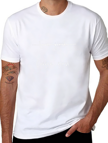Coffee First Graphic Tee - Black Cotton T-Shirt