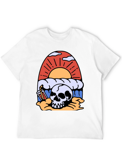 Skull Beach Sunset T-Shirt - Graphic Tee
