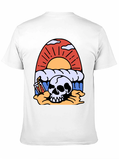 Skull Beach Sunset T-Shirt - Graphic Tee