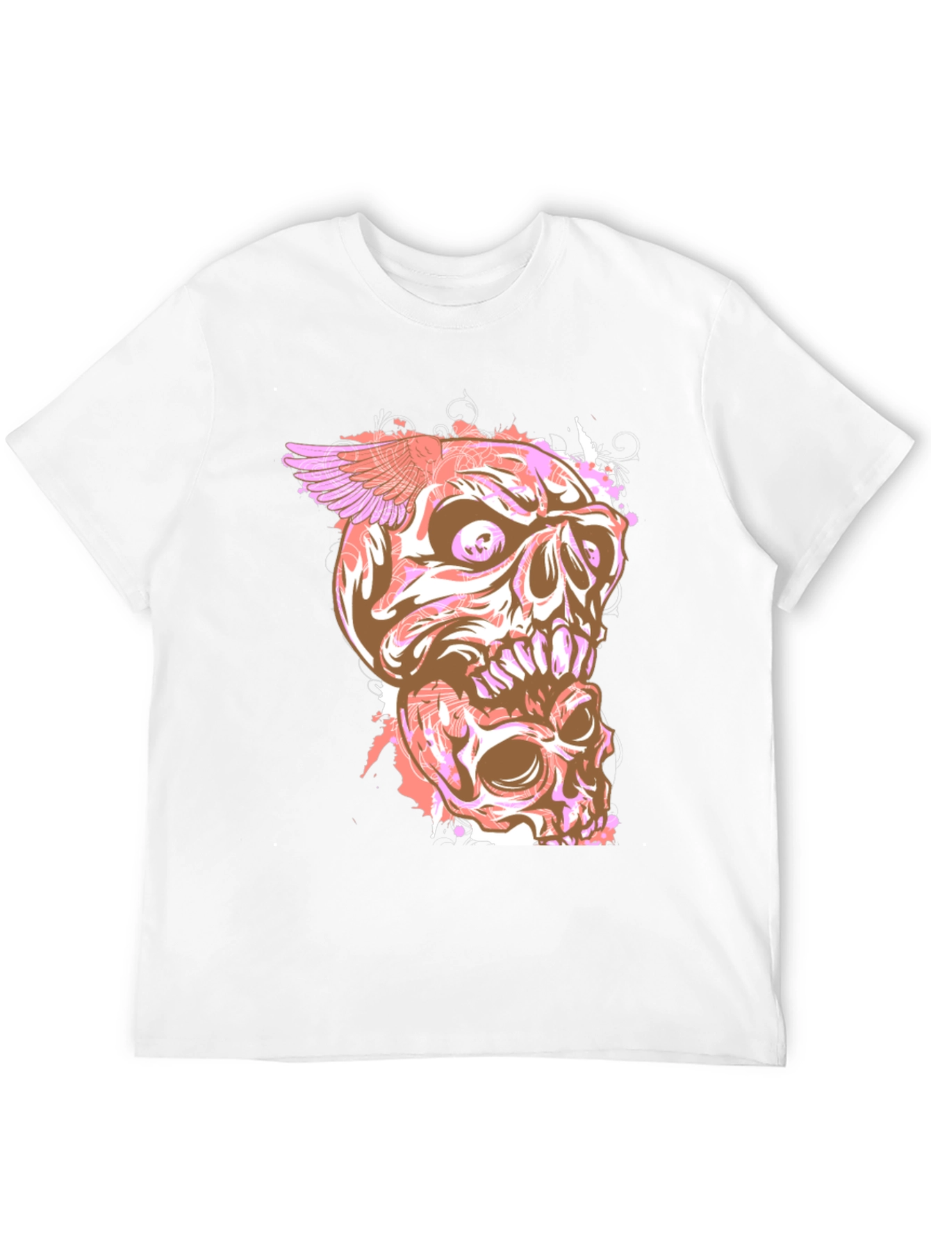 Skull Winged Graphic Print T-Shirt