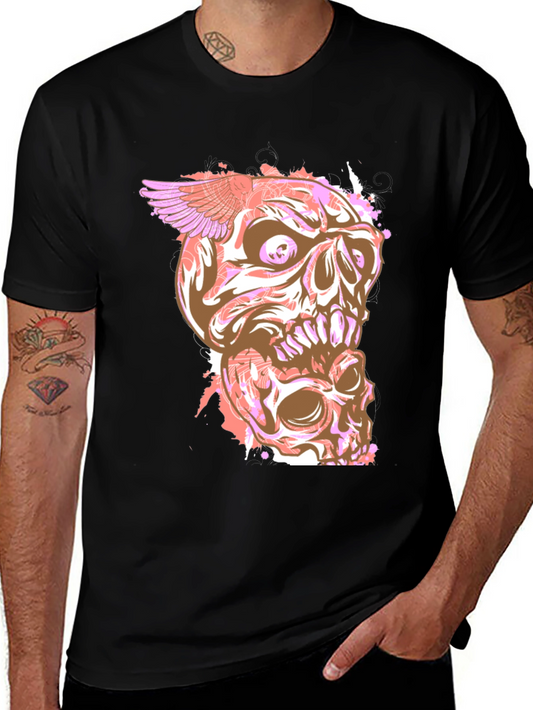 Skull Winged Graphic Print T-Shirt