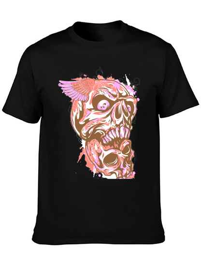 Skull Winged Graphic Print T-Shirt