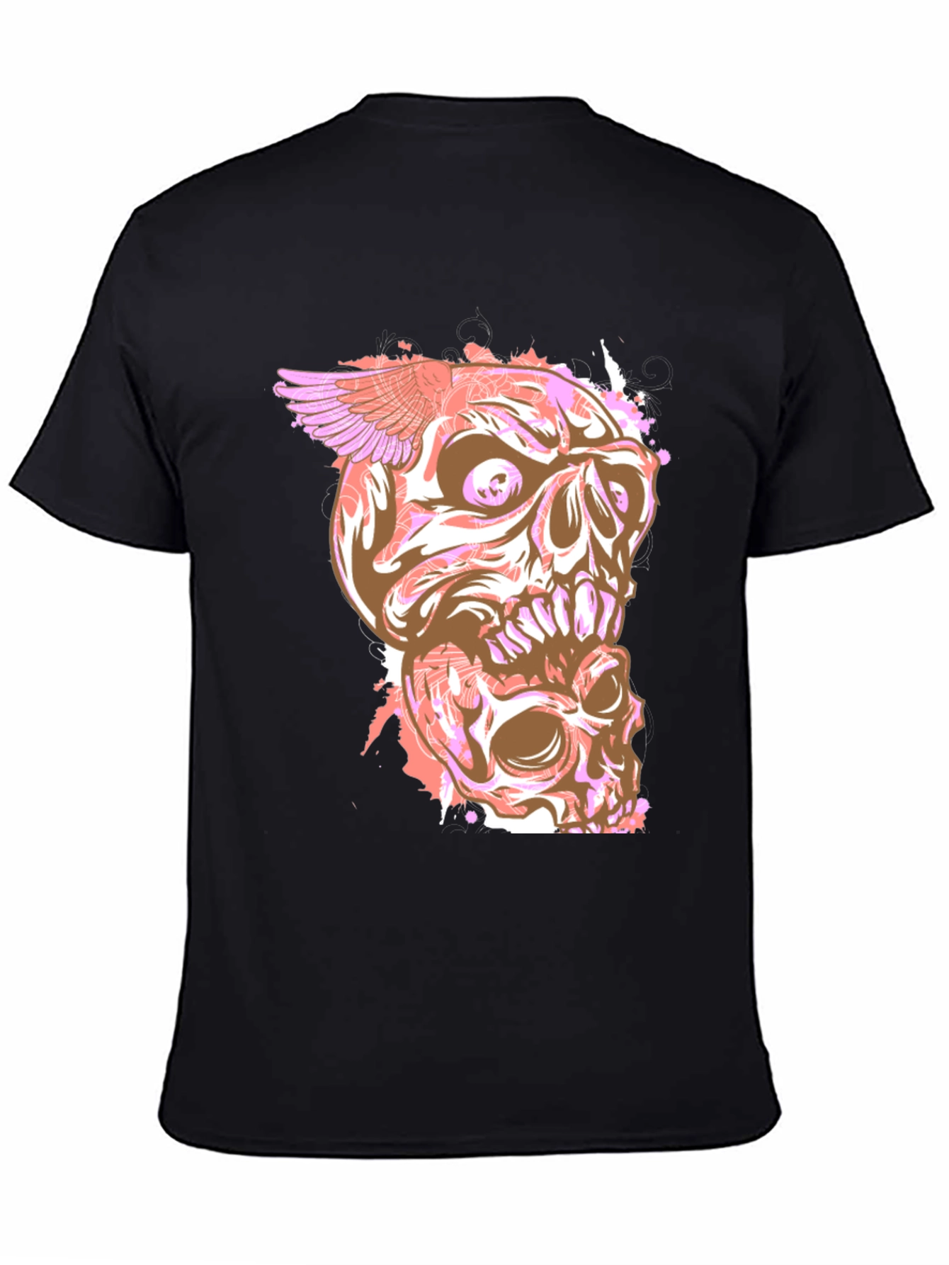 Skull Winged Graphic Print T-Shirt