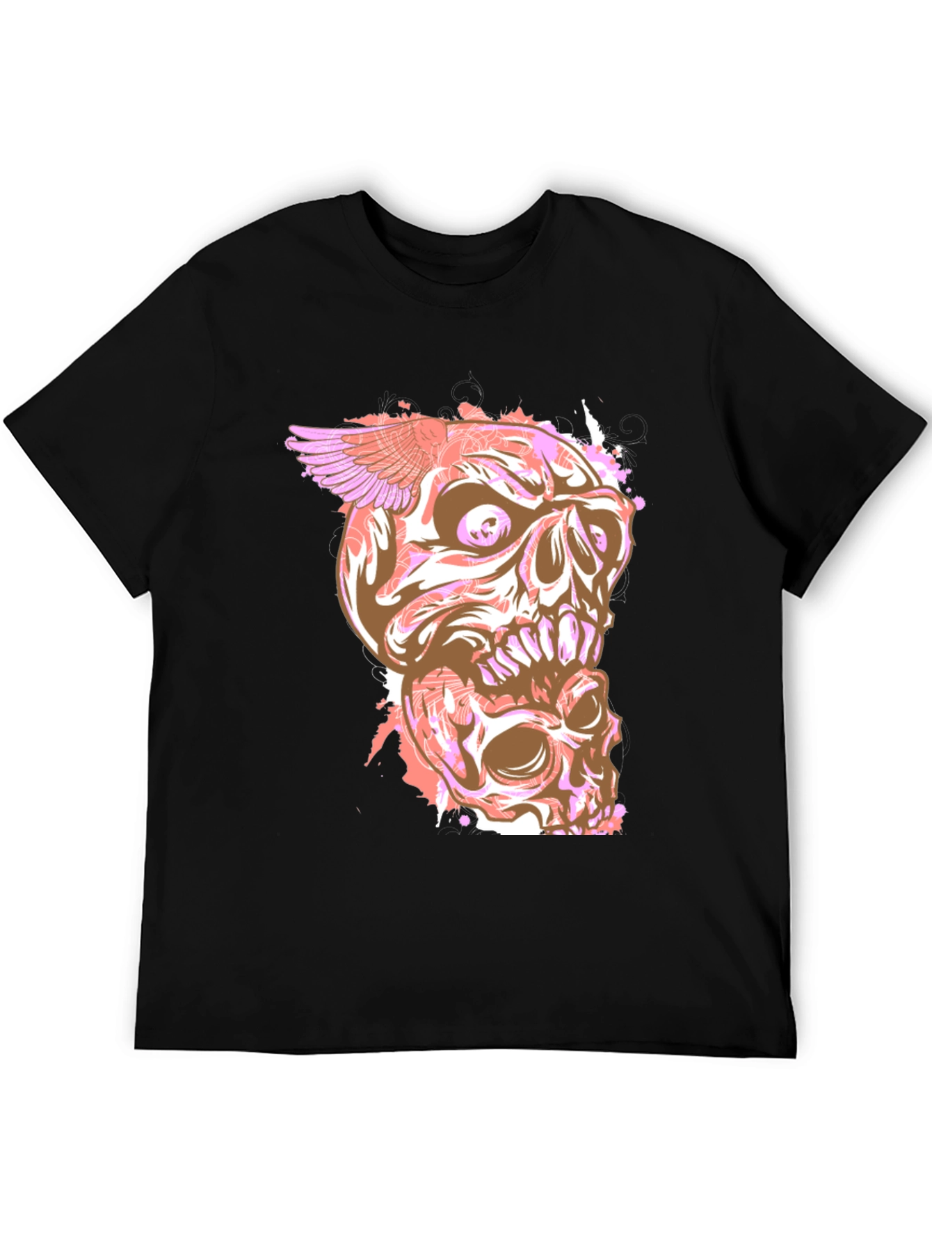 Skull Winged Graphic Print T-Shirt