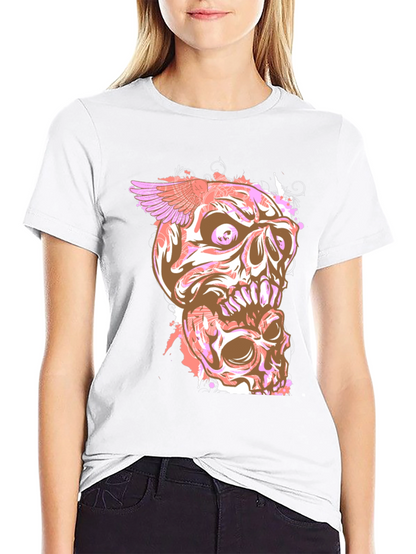 Skull Winged Graphic Print T-Shirt